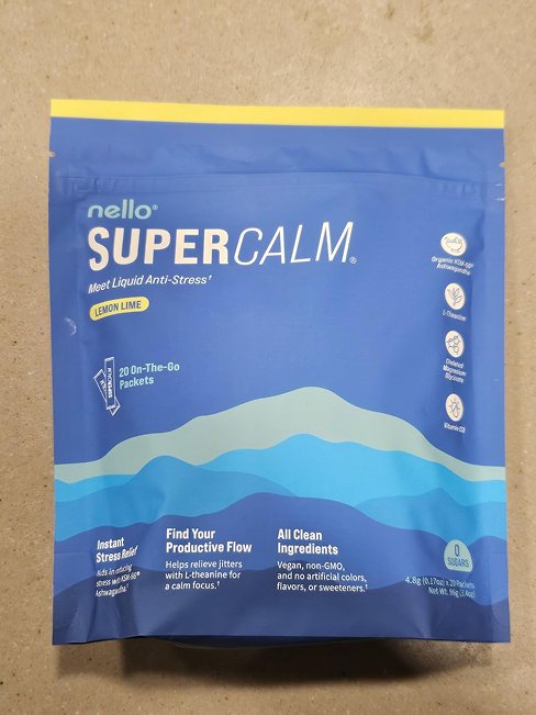 Nello Supercalm bag and glass